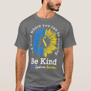 Camiseta Sea Kind Down Syndrome Awareness Ribbon Sunflower 