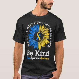 Camiseta Sea Kind Down Syndrome Awareness Ribbon Sunflower 