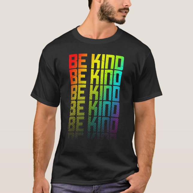 Camiseta Sea Kind Lgbtq+ Gay Arcoiris Orgullo Gay Texto Des (Anverso)