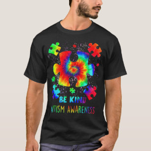 Camiseta Sea Kind Puzzle Pieces Tie Dye Autism Conciencia