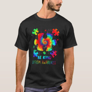 Camiseta Sea Kind Puzzle Pieces Tie Dye Autism Conciencia