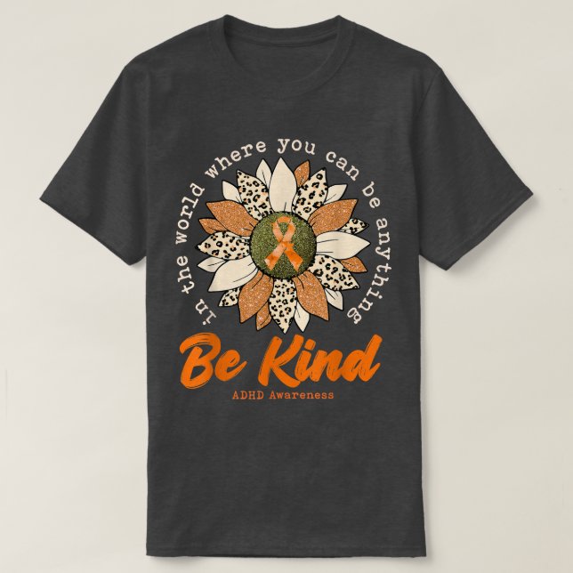 Camiseta Sea Kind Sunflower Naranja ADHD Cinta de sensibili (Diseño del anverso)