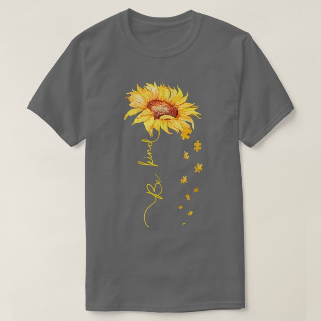 Camiseta Sea Kind Sunflower Puzzle Pieces Autismo Concienci (Diseño del anverso)