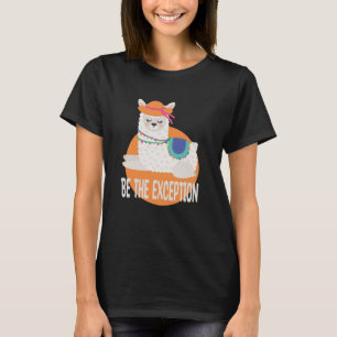 Camiseta Sea la excepción Kawaii Funny Llama Blanco & Naran