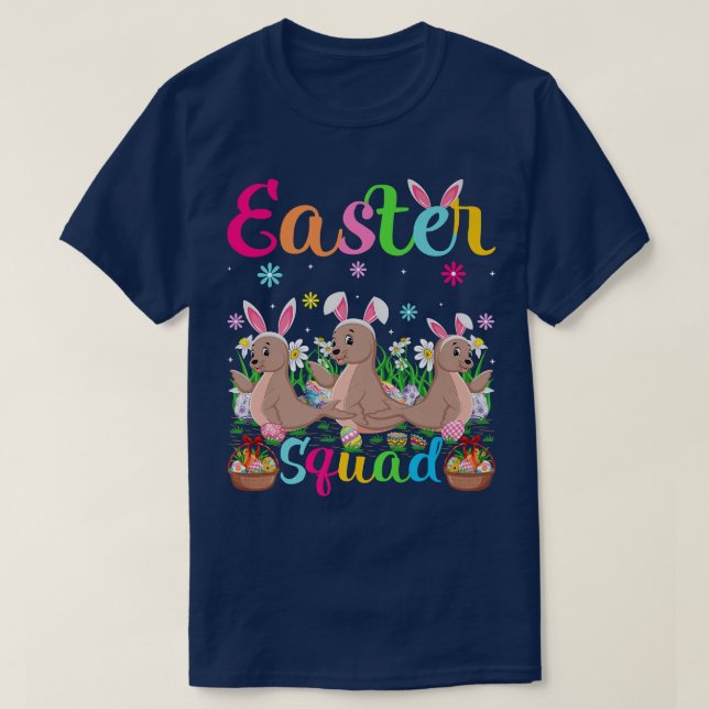 Camiseta Sea Lion Bunny Ear Funny Easter Squad Sea Lion Hap (Diseño del anverso)