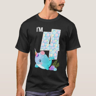Camiseta Sea Narwhal Birthday I'm 4 Underwater Ocean Theme
