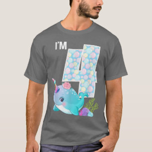 Camiseta Sea Narwhal Birthday I'm 4 Underwater Ocean Theme
