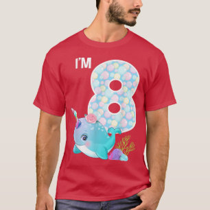 Camiseta Sea Narwhal Birthday Im 8 Tema Del Océano Subacuát