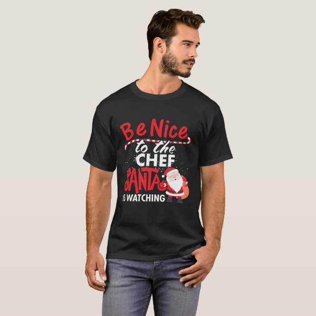 Camiseta Sea Niza al cocinero que Santa está mirando (Anverso completo)
