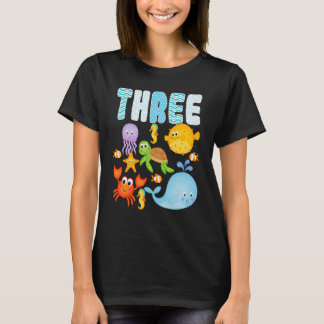Camiseta Sea Ocean Animals 3er cumpleaños familia coincidie