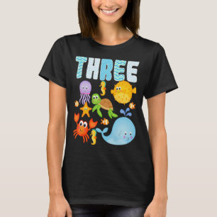 Camiseta Sea Ocean Animals 3er cumpleaños familia coincidie