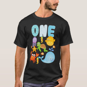 Camiseta Sea Ocean Animals Primera Familia de Cumpleaños Co