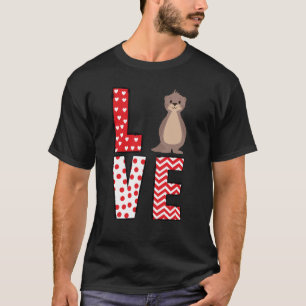 Camiseta Sea Otter Día de San Valentín Love Valentine Cute 