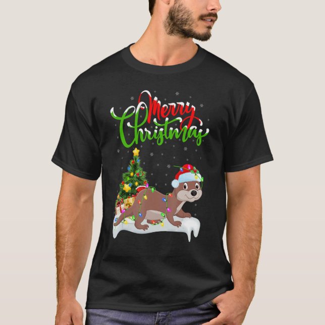 Camiseta Sea Otter   Xmas Decorations Santa Sea Otter Chris (Anverso)