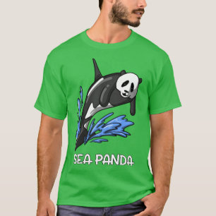 Camiseta Sea Panda Bear Funny Orca Whale Híbrido Larga Mang