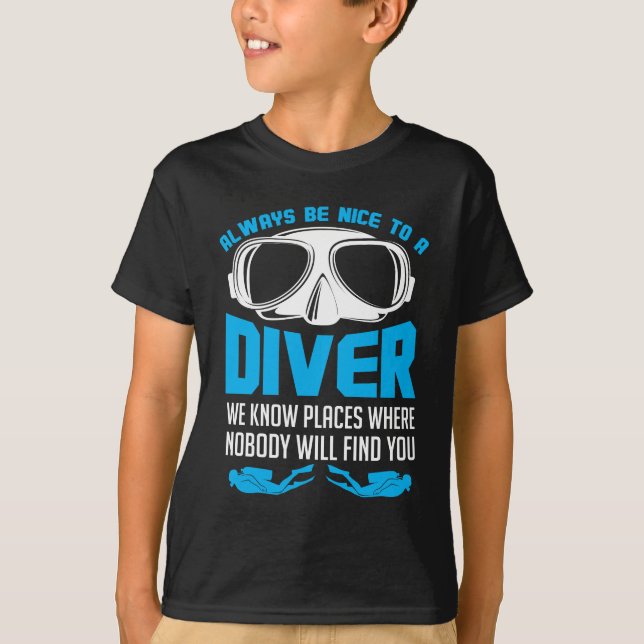 Camiseta Sea siempre Niza a un buceo con escafandra del (Anverso)