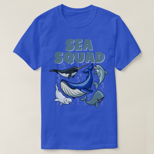 Camiseta Sea Squad Kids Learning Sea Whale DolphinOrca (Diseño del anverso)