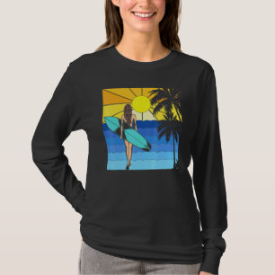 Camiseta Sea Tropical Beach Surfboard Waves Surfer Sunset S