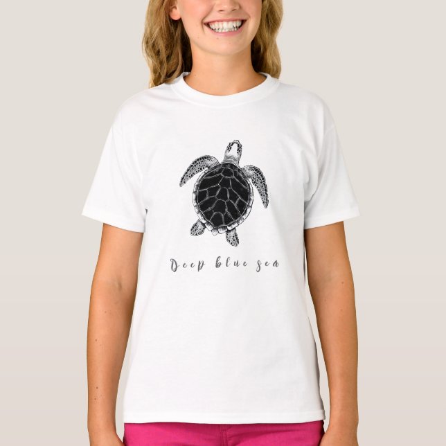 Camiseta Sea turtle b/w (Anverso)