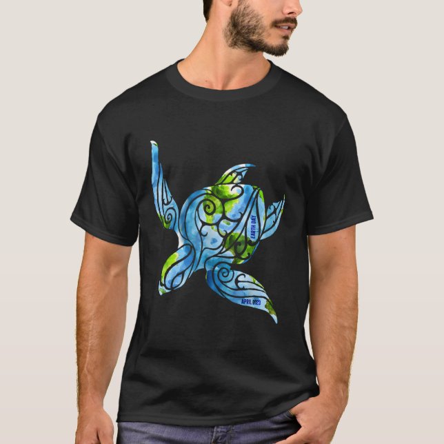 Camiseta Sea Turtle Eh Day Salve El Planeta Turtle Recycle  (Anverso)