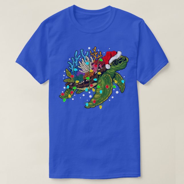 Camiseta Sea Turtle Lover Xmas Lights Santa Sea Turtle Chri (Diseño del anverso)