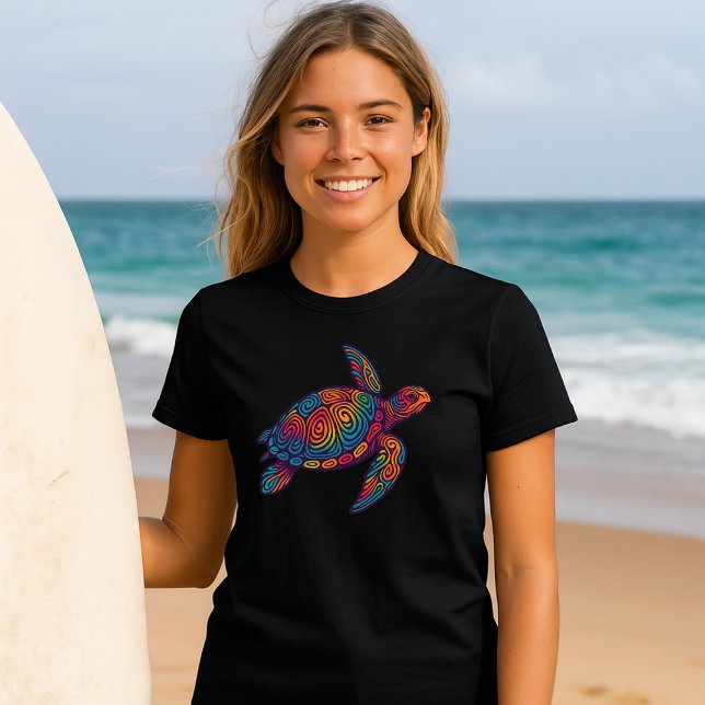 Camiseta Sea Turtle Retro Psychedelic Art (Subido por el creador)