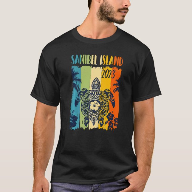 Camiseta Sea Turtle Retro Sanibel Island Florida Family Vac (Anverso)