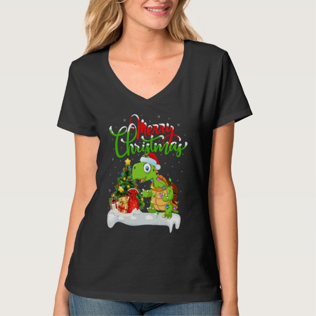 Camiseta Sea Turtle  Xmas Decorations Santa Sea Turtle Chri (Anverso)
