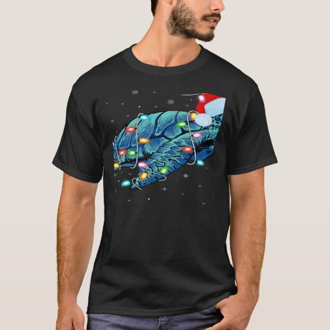 Camiseta Sea Turtle Xmas Lighting Santa Hat Sea Turtle Chri (Anverso)