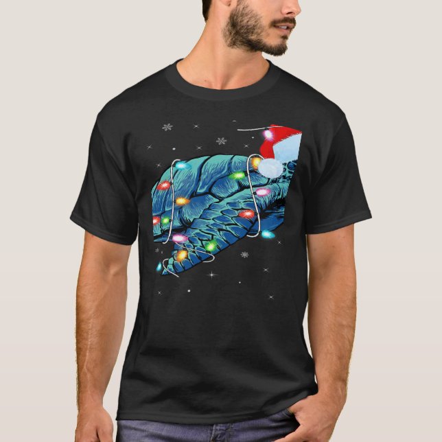 Camiseta Sea Turtle Xmas Lighting Santa Hat Sea Turtle Chri (Anverso)