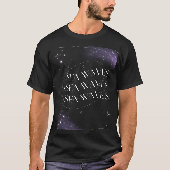 Camiseta Sea Waves in Calming Blue Artistic Design (Anverso)