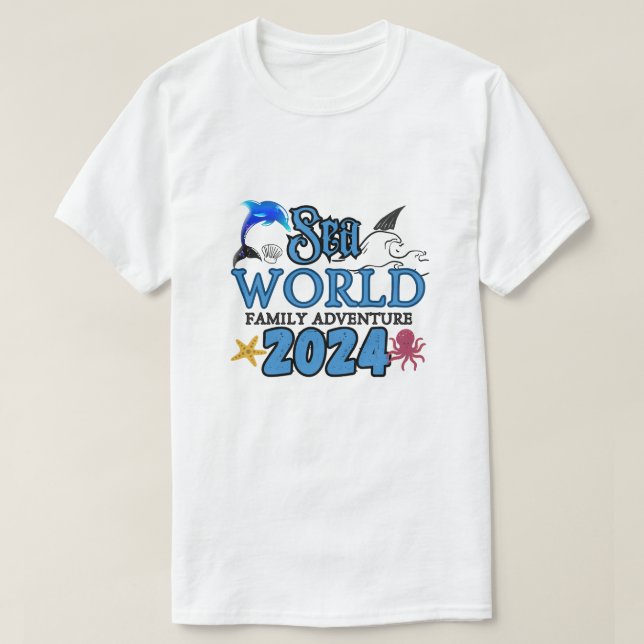 Camiseta Sea World Family Adventure 2024,vacaciones familia (Diseño del anverso)