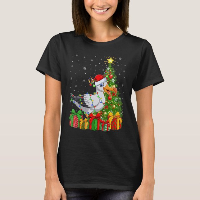 Camiseta Seagull Bird   Xmas Holiday Santa Seagull Christma (Anverso)