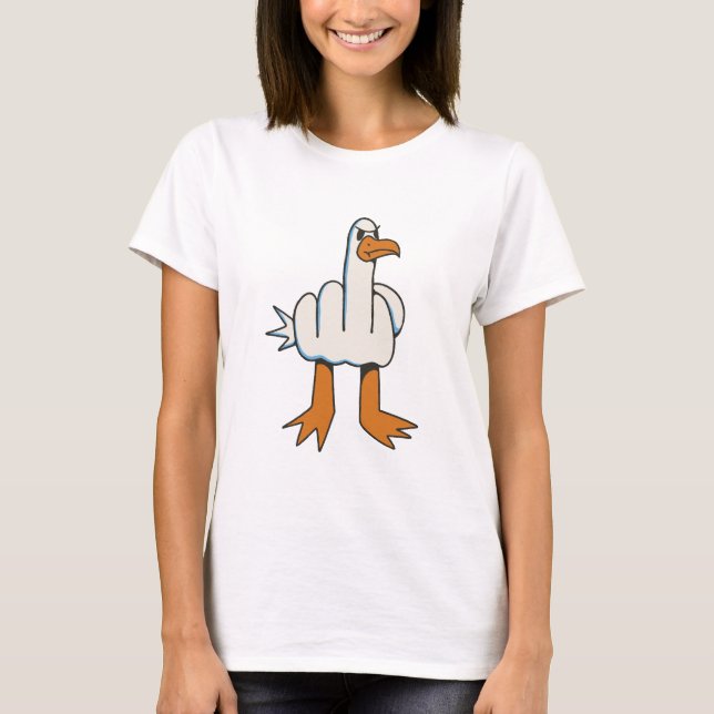 CAMISETA SEAGULL CON CUERPO DE DEDO MEDIO (Anverso)