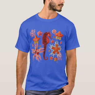 CAMISETA SEAHORRO ROJO Y MAESTRAS EN LA VIDA AQUÍ AZUL