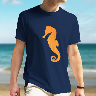 Camiseta Seahorse Silhouette Naranja Guay Simple Nautical