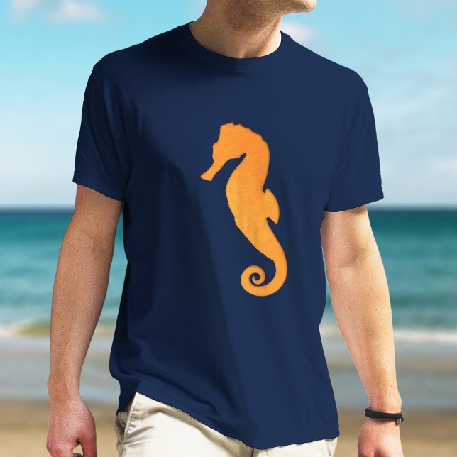 Camiseta Seahorse Silhouette Naranja Guay Simple Nautical (Subido por el creador)