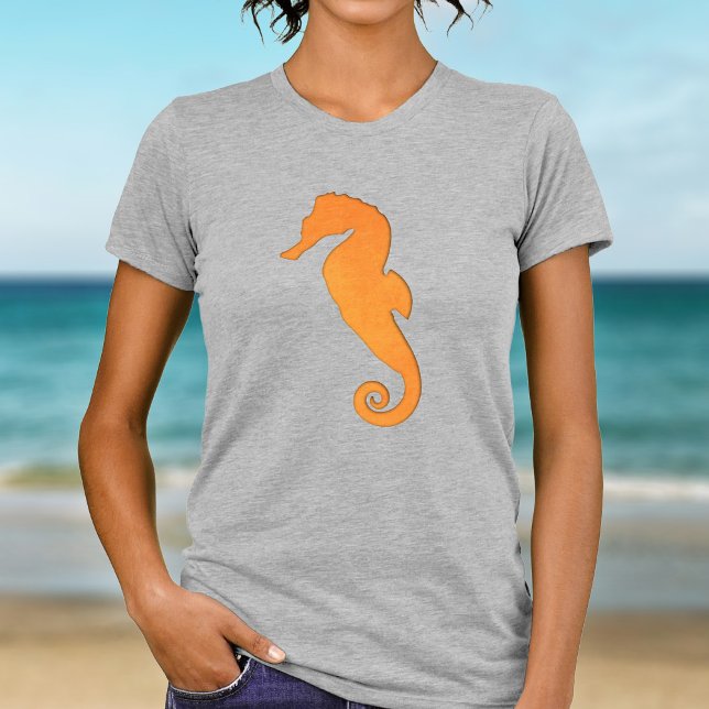 Camiseta Seahorse Silhouette Naranja simple acuático náutic (Subido por el creador)