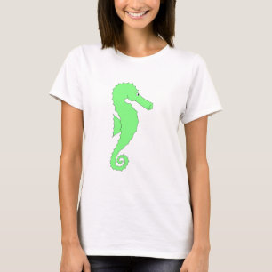 Camiseta Seahorse verde en blanco