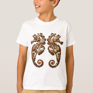 Camiseta Seahorses tribales metálicos de los géminis
