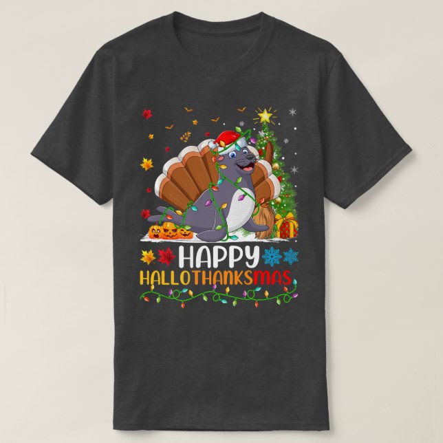 Camiseta Seal Animal Lover Funny Happy Seal HelloMas (Diseño del anverso)