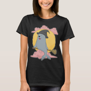 Camiseta Seal Halloween Witch Broom