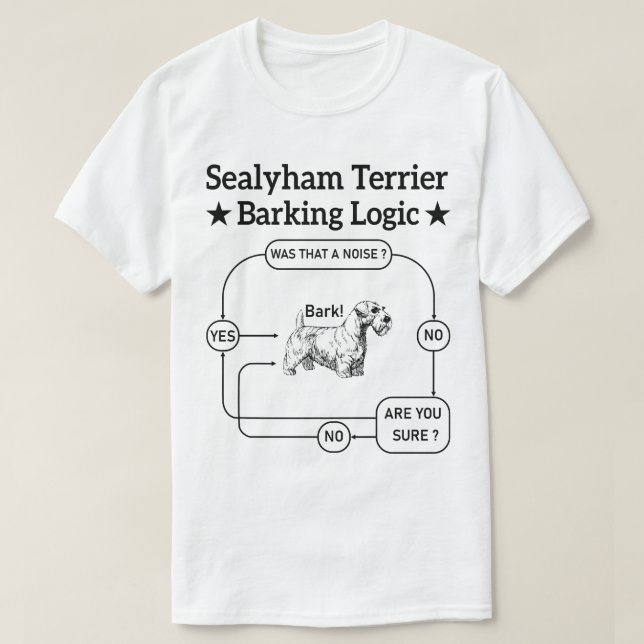 Camiseta Sealyham Terrier Barking Logic Graciosa Perro Sarc (Diseño del anverso)