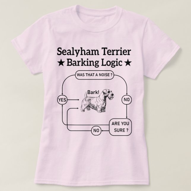 Camiseta Sealyham Terrier Barking Logic Graciosa Perro Sarc (Diseño del anverso)