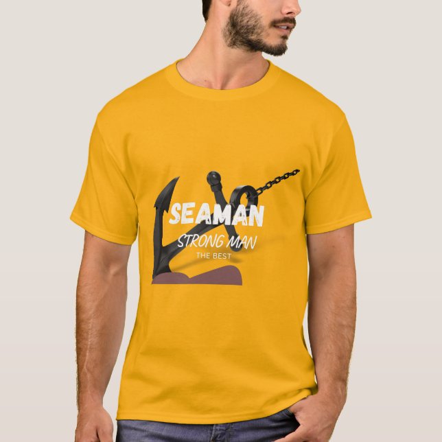 Camiseta Seaman Fuerte Hombre Y Ancla (Anverso)