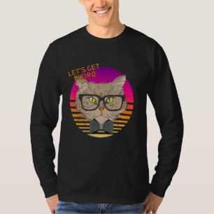Camiseta Seamos raras Hipster Cat con Glass Y Bow Ti