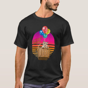Camiseta Seamos Raros De Gato En Una Cesta Voladora Y Globo