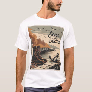 Camiseta Seas La Temporada Diseño Otoñal Náutico Vintage