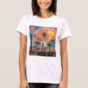 Camiseta Seaside Serenity Artistic Beach Day Vibes T-Shirt