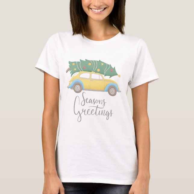 Camiseta Seasons Greetings Car & Tree (Anverso)